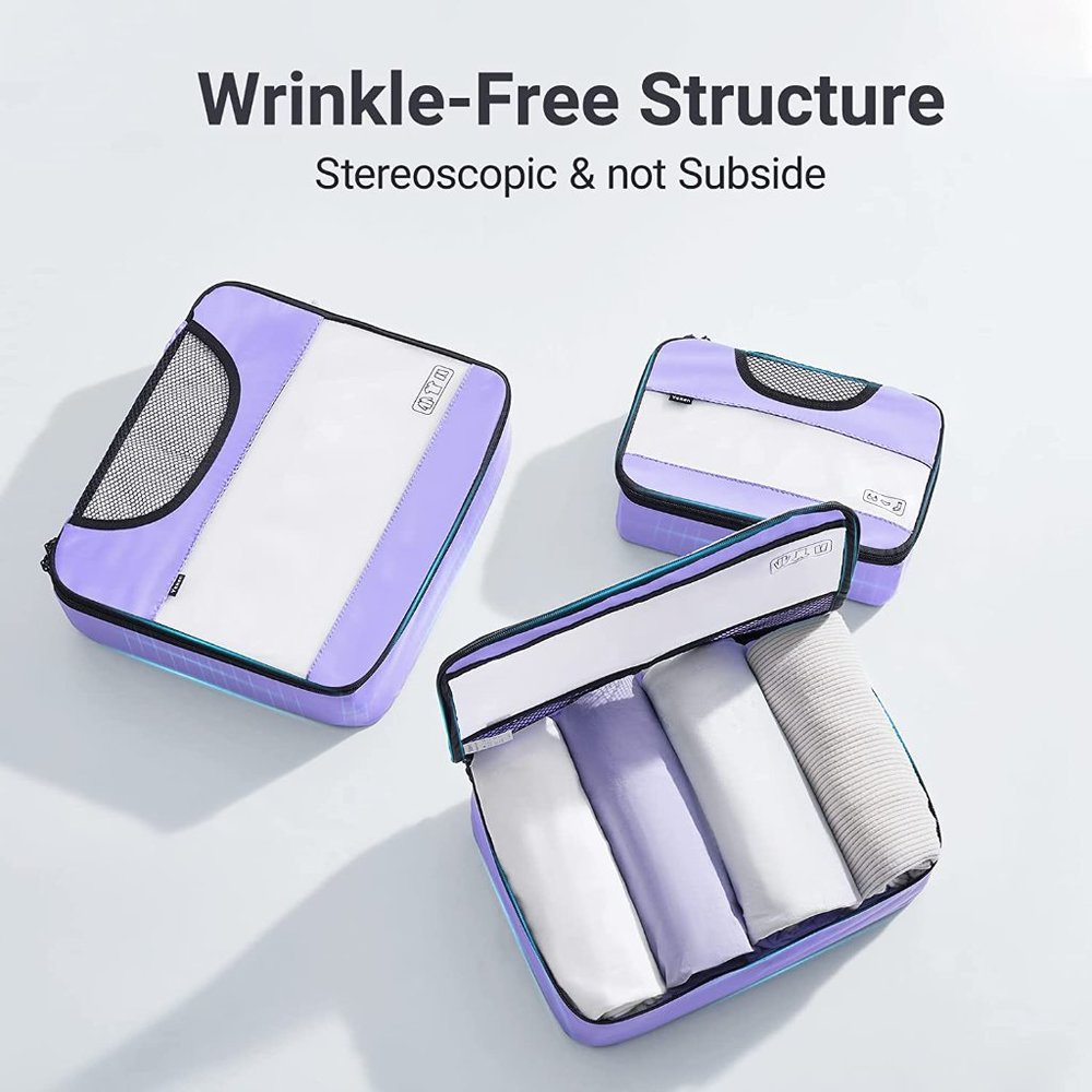 New  6 Set Packing Cubes, Travel Luggage Organizers with Laundry Bag & Shoe Bag - Picture 11 of 14